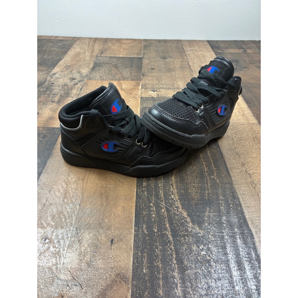 Champion Toddler Boys Black Mid Top Sneakers CPS10309P Size 11P Leather Mesh